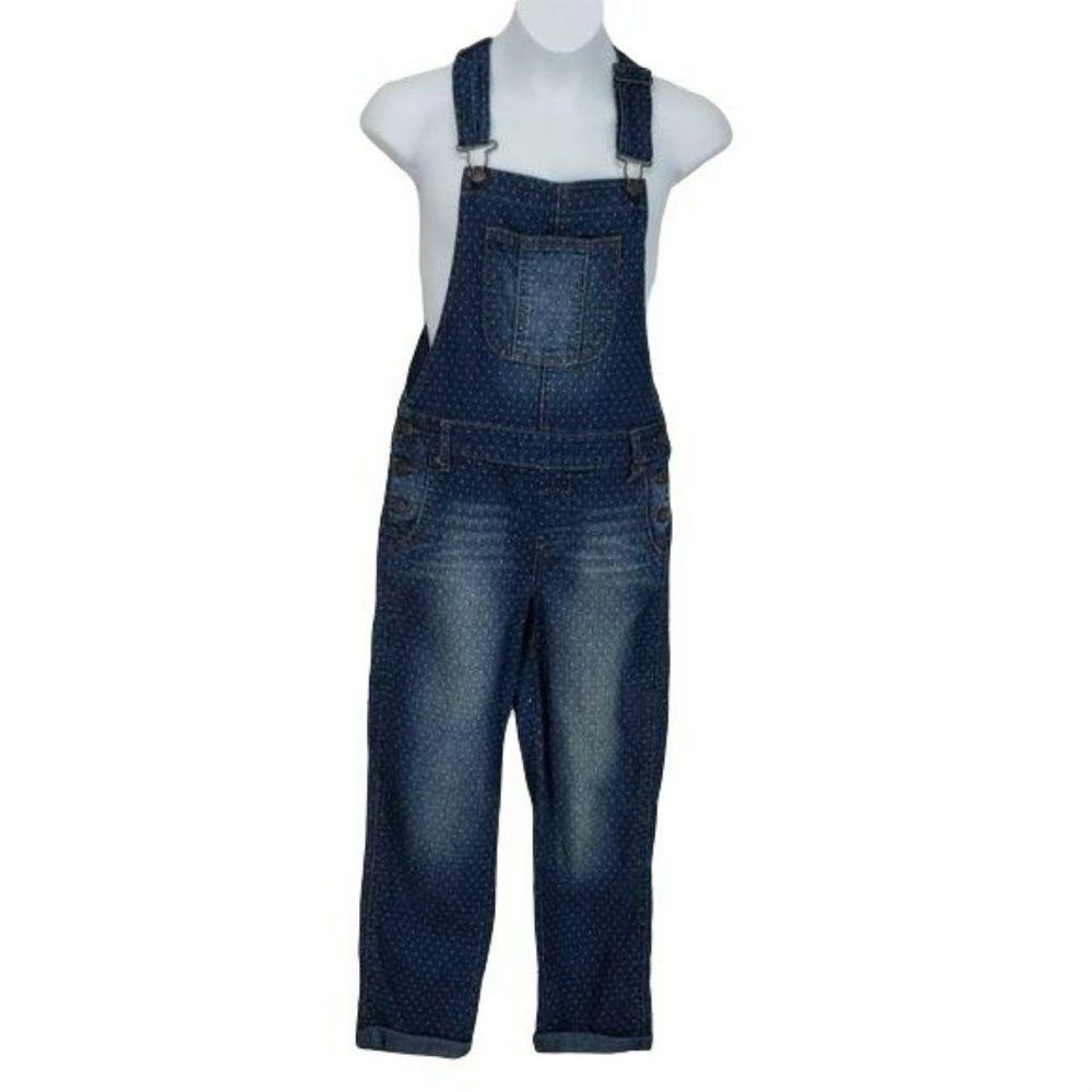 L.e.i LEI polka dot‎ denim Jean size large overalls Coveralls
